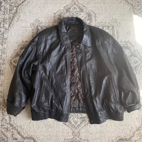 Moores Vintage Black Leather Jacket - Picture 1 of 3